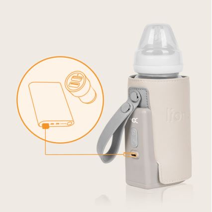 Lionelo - Polnilni grelnik stekleničk THERMUP GO PLUS 10W/5V bež