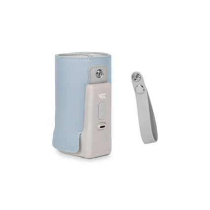 Lionelo - Polnilni grelnik stekleničk THERMUP GO PLUS 10W/5V v modri/sivi barvi