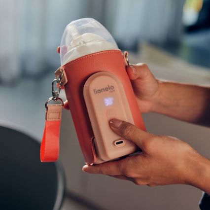 Lionelo - Polnilni grelnik za stekleničke THERMUP GO EVO 18W/5V roza