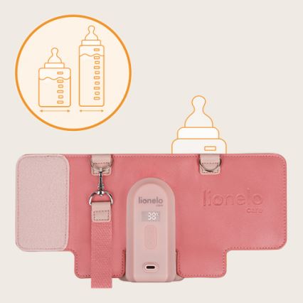 Lionelo - Polnilni grelnik za stekleničke THERMUP GO EVO 18W/5V roza