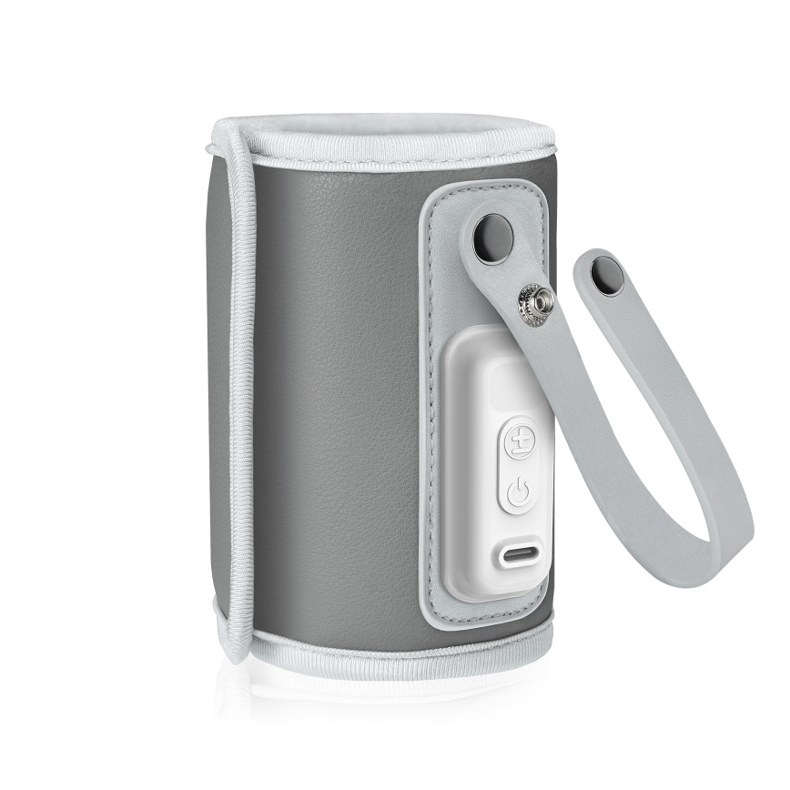 Lionelo - Polnljiv grelnik steklenic THERMUP GO 18W/5V sivo-srebrna