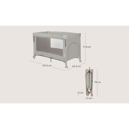 Lionelo - Potovalna posteljica 3 v 1 ELLEN ELLEN Bež pesek