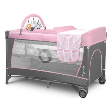 Lionelo - Potovalna posteljica FLOWER Flamingo