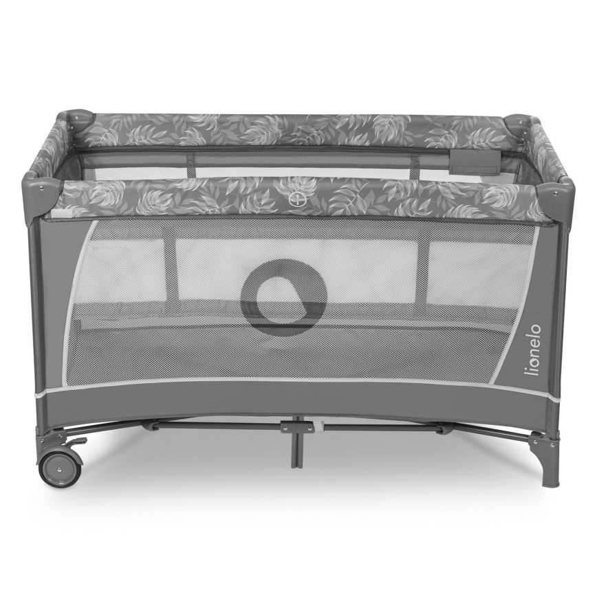 Lionelo - Potovalna posteljica FLOWER Grey Stone