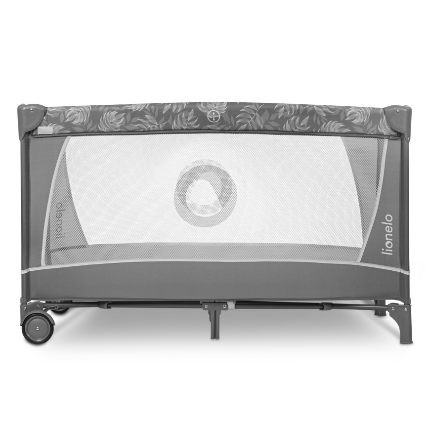 Lionelo - Potovalna posteljica FLOWER Grey Stone