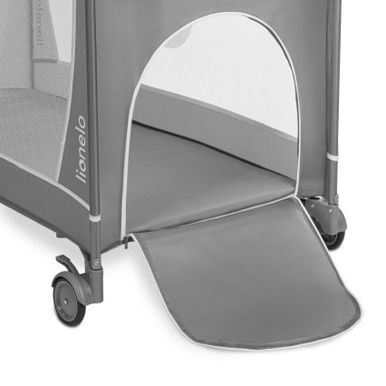 Lionelo - Potovalna posteljica FLOWER Siva Stone