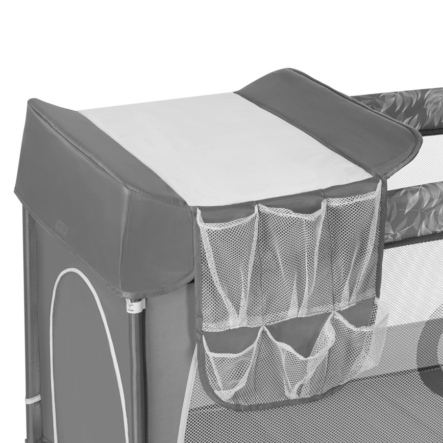 Lionelo - Potovalna posteljica FLOWER Siva Stone