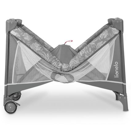Lionelo - Potovalna posteljica FLOWER Siva Stone