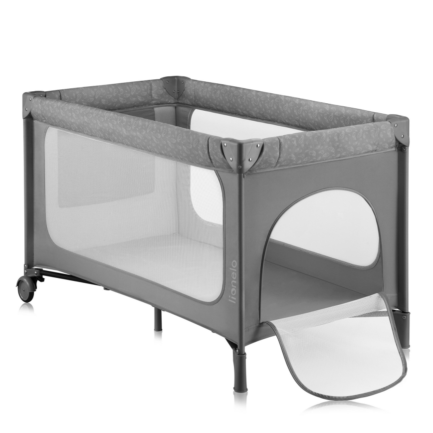Lionelo - Potovalna posteljica JASMIN EASY FOLD Grey Stone