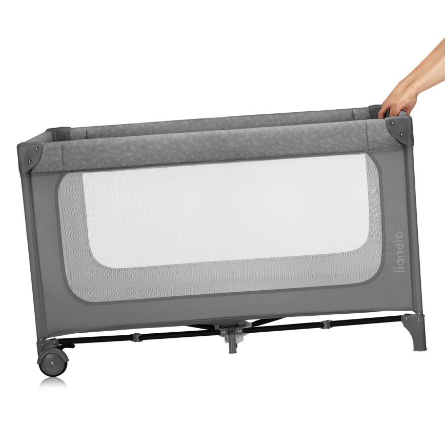 Lionelo - Potovalna posteljica JASMIN EASY FOLD Grey Stone