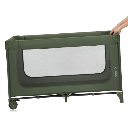 Lionelo - Potovalna posteljica JASMIN EASY FOLD, olivno zelena