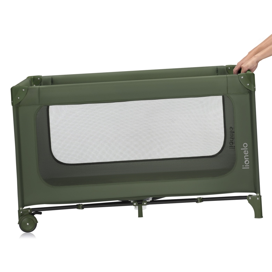 Lionelo - Potovalna posteljica JASMIN EASY FOLD, olivno zelena