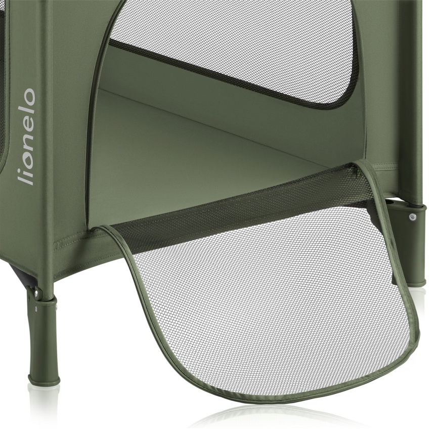 Lionelo - Potovalna posteljica JASMIN EASY FOLD, olivno zelena