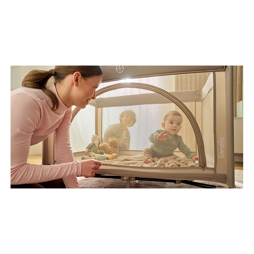 Lionelo - Potovalna posteljica LAURA Bež pesek