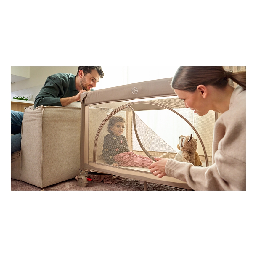 Lionelo - Potovalna posteljica LAURA Bež pesek