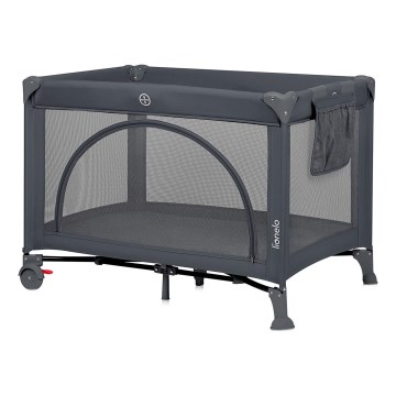 Lionelo - Potovalna posteljica LAURA Grey Concrete