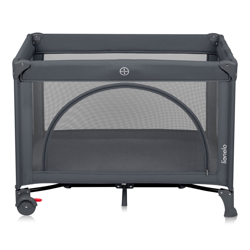Lionelo - Potovalna posteljica LAURA Grey Concrete