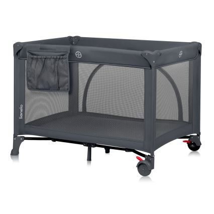 Lionelo - Potovalna posteljica LAURA Grey Concrete