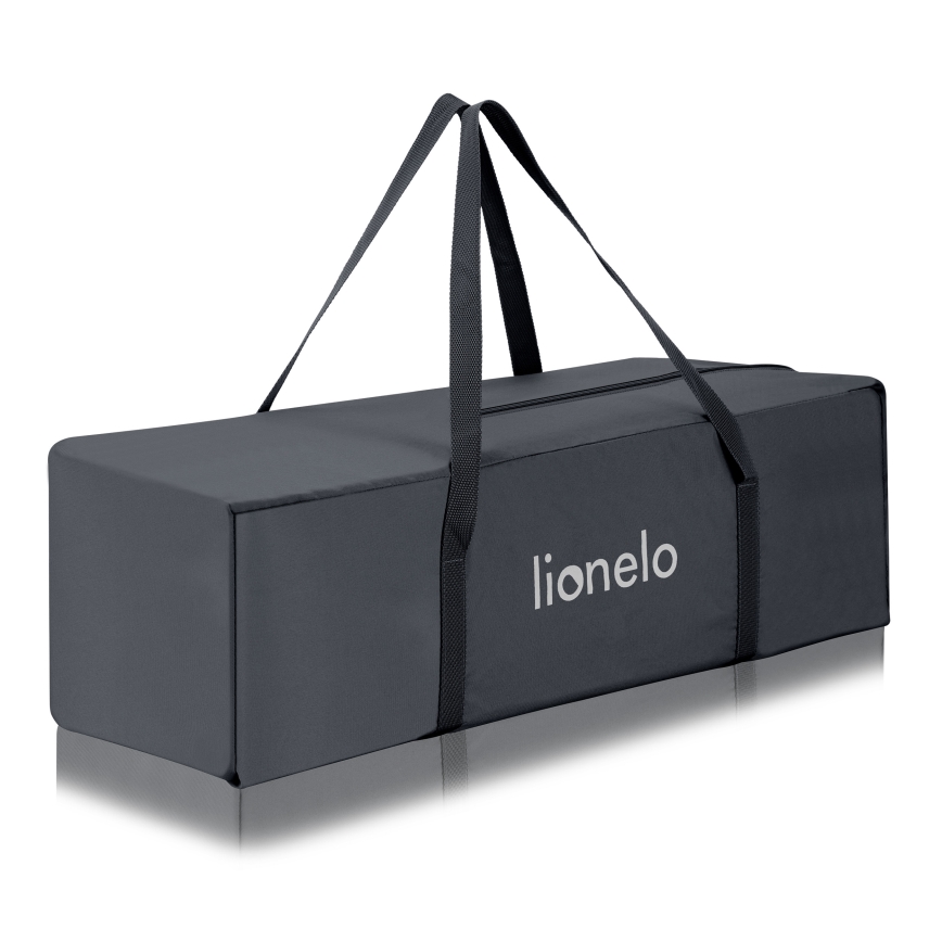 Lionelo - Potovalna posteljica LAURA Grey Concrete