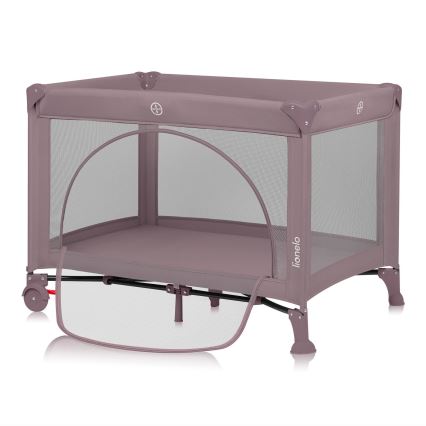 Lionelo - potovalna posteljica LAURA roza nude