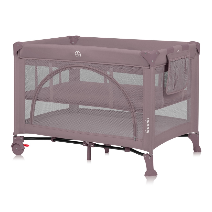 Lionelo - potovalna posteljica LAURA roza nude