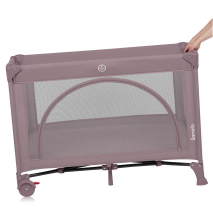 Lionelo - potovalna posteljica LAURA roza nude