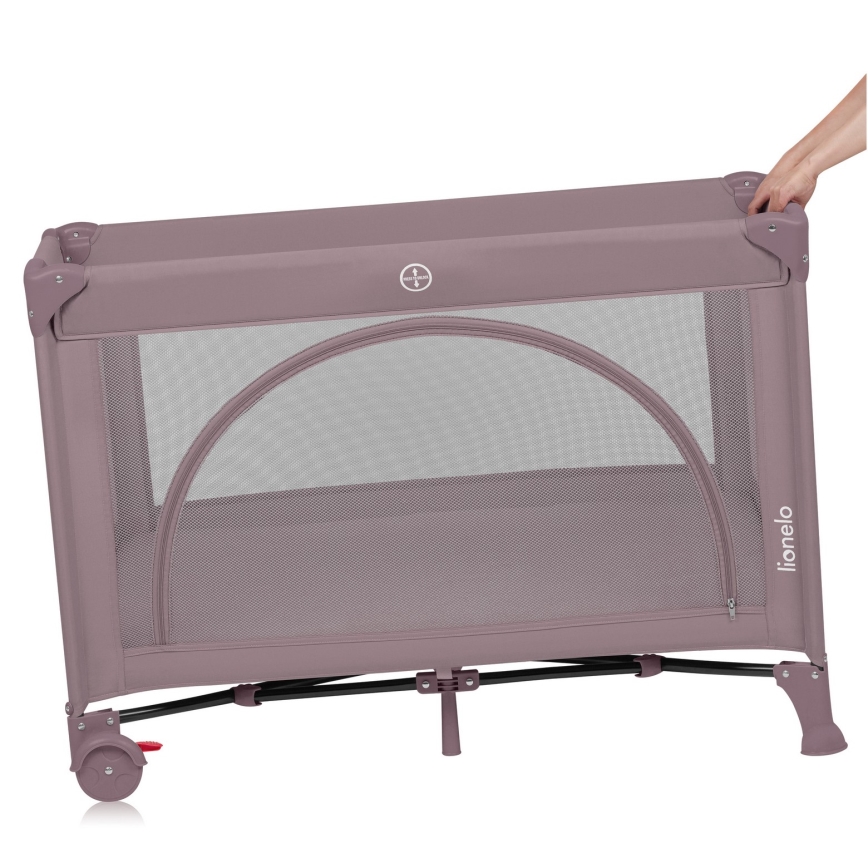 Lionelo - potovalna posteljica LAURA roza nude