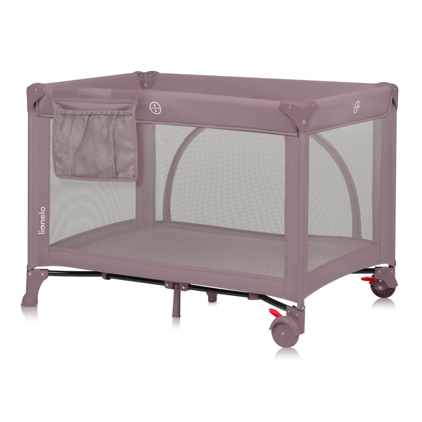 Lionelo - potovalna posteljica LAURA roza nude
