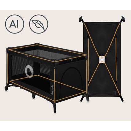 Lionelo - Potovalna posteljica STEFI Black Carbon