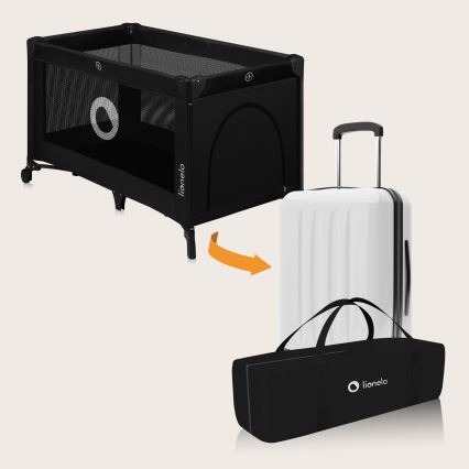 Lionelo - Potovalna posteljica STEFI Black Carbon