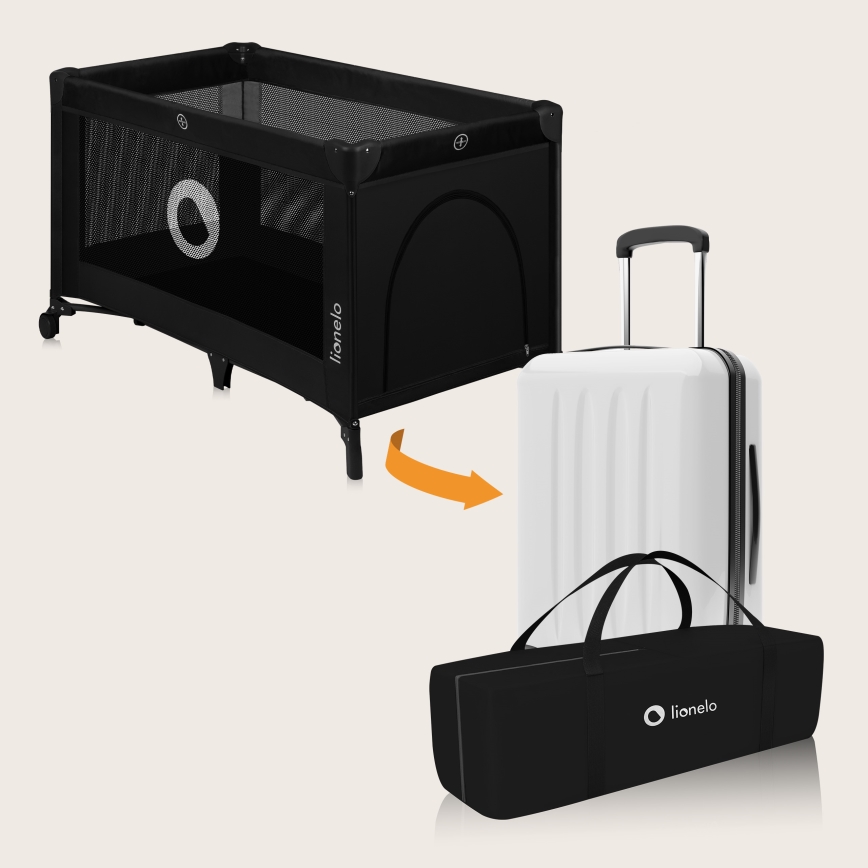 Lionelo - Potovalna posteljica STEFI Black Carbon