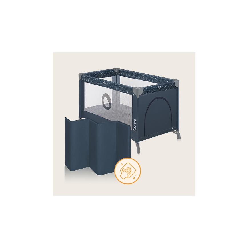 Lionelo - Potovalna posteljica STEFI Blue Grey