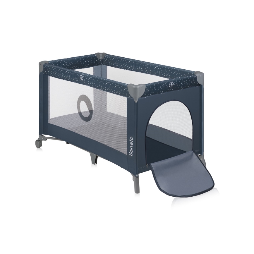 Lionelo - Potovalna posteljica STEFI Blue Grey
