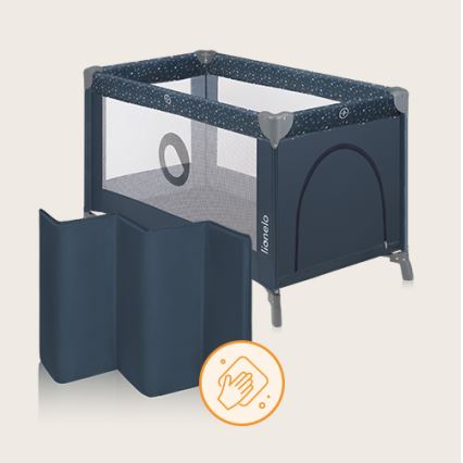 Lionelo - Potovalna posteljica STEFI modro-siva