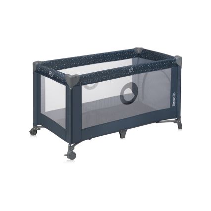 Lionelo - Potovalna posteljica STEFI modro-siva
