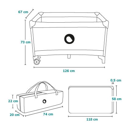 Lionelo - Potovalna posteljica STEFI modro-siva