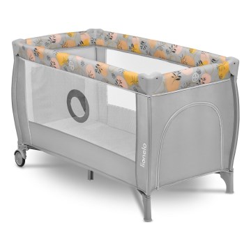 Lionelo - Potovalna posteljica STEFI PLUS rožnata in rumena