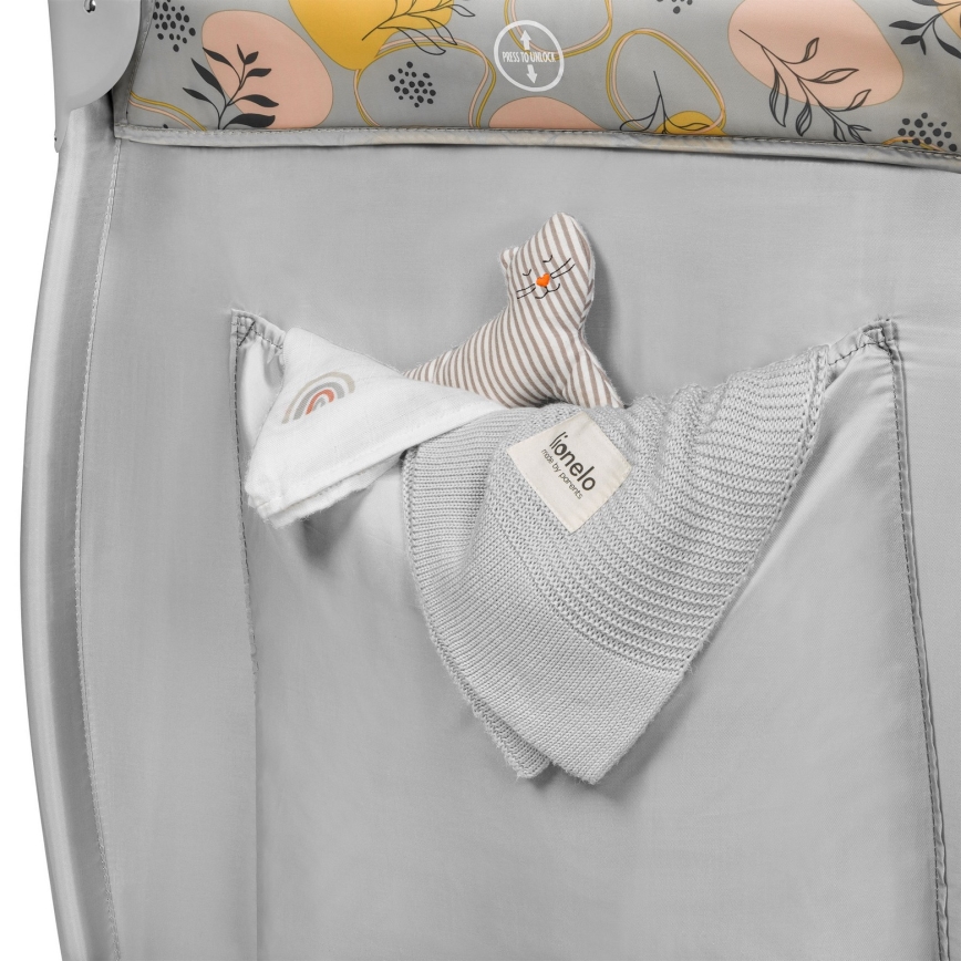 Lionelo - Potovalna posteljica STEFI PLUS rožnata in rumena