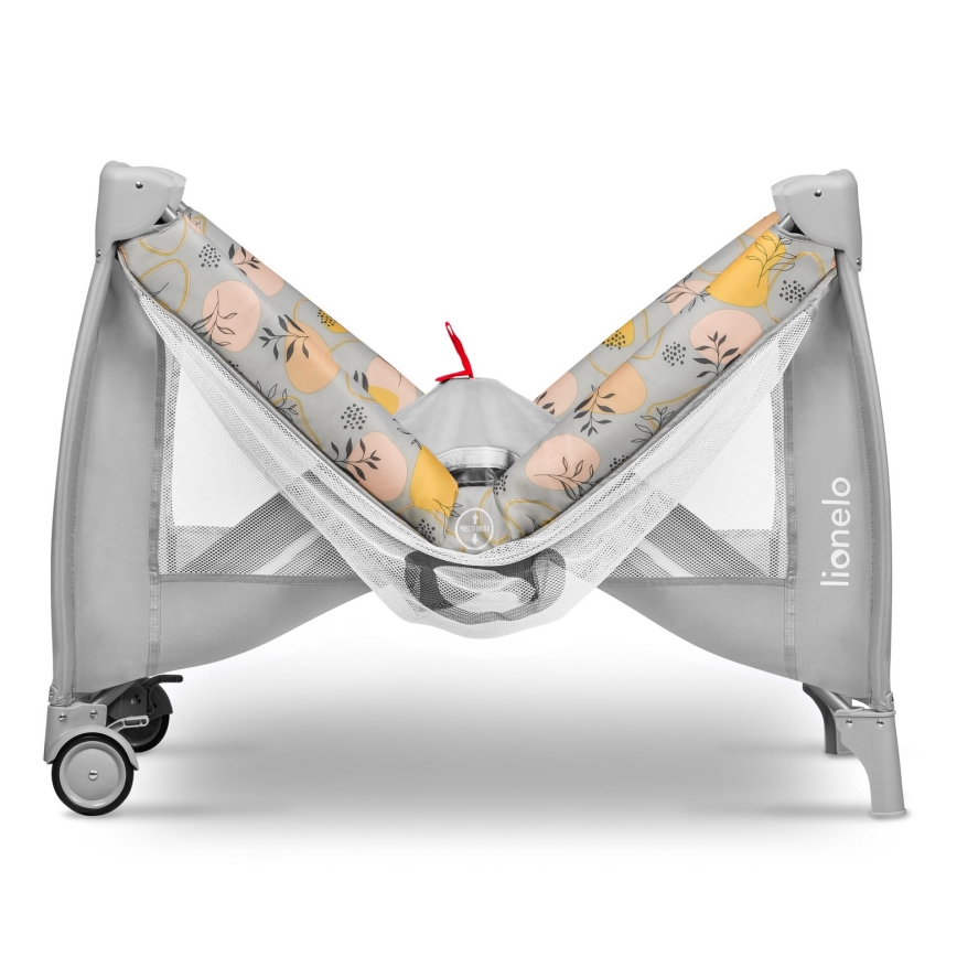 Lionelo - Potovalna posteljica STEFI PLUS rožnata in rumena