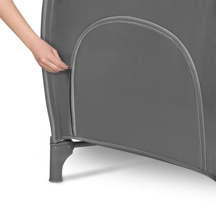Lionelo - Potovalna posteljica STEFI PLUS, siva/večbarvna