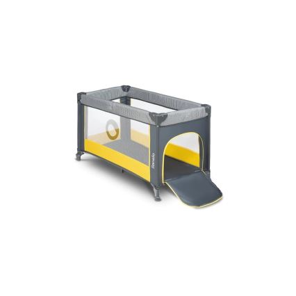 Lionelo - Potovalna posteljica STEFI siva/rumena