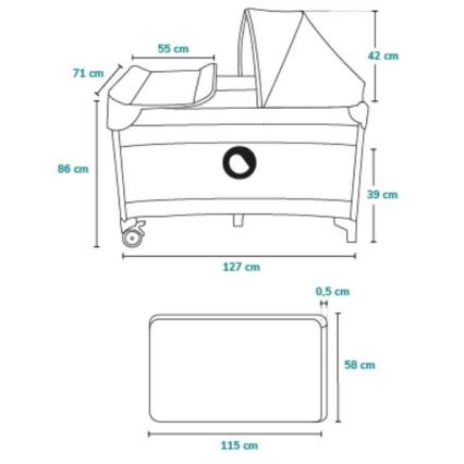 Lionelo - Potovalna posteljica SVEN PLUS modra