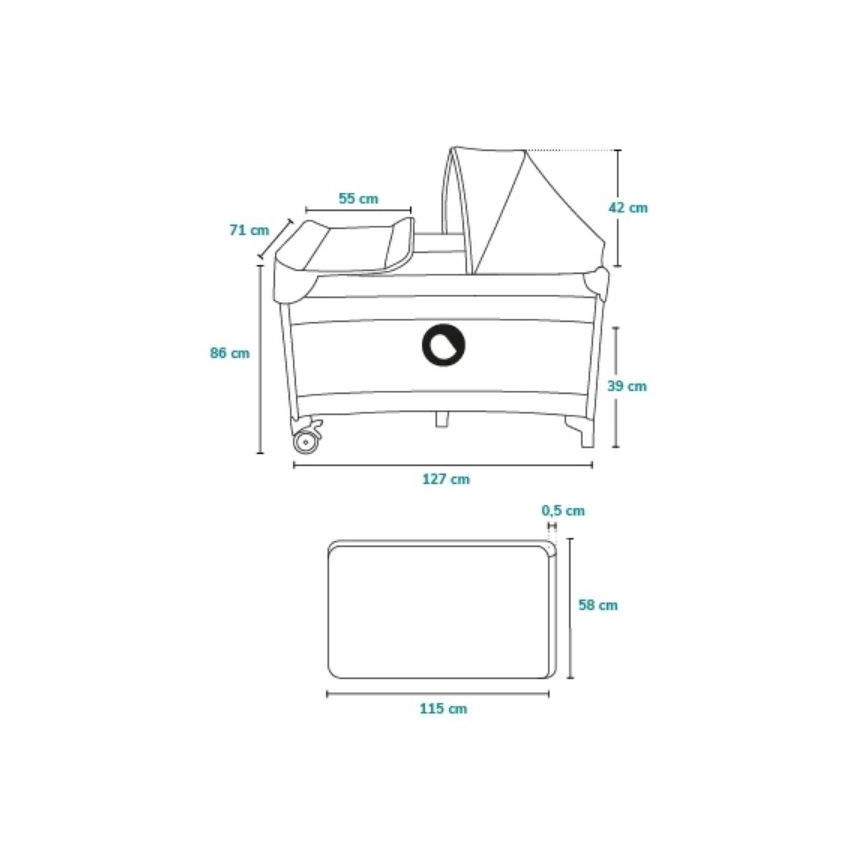 Lionelo - Potovalna posteljica SVEN PLUS modra