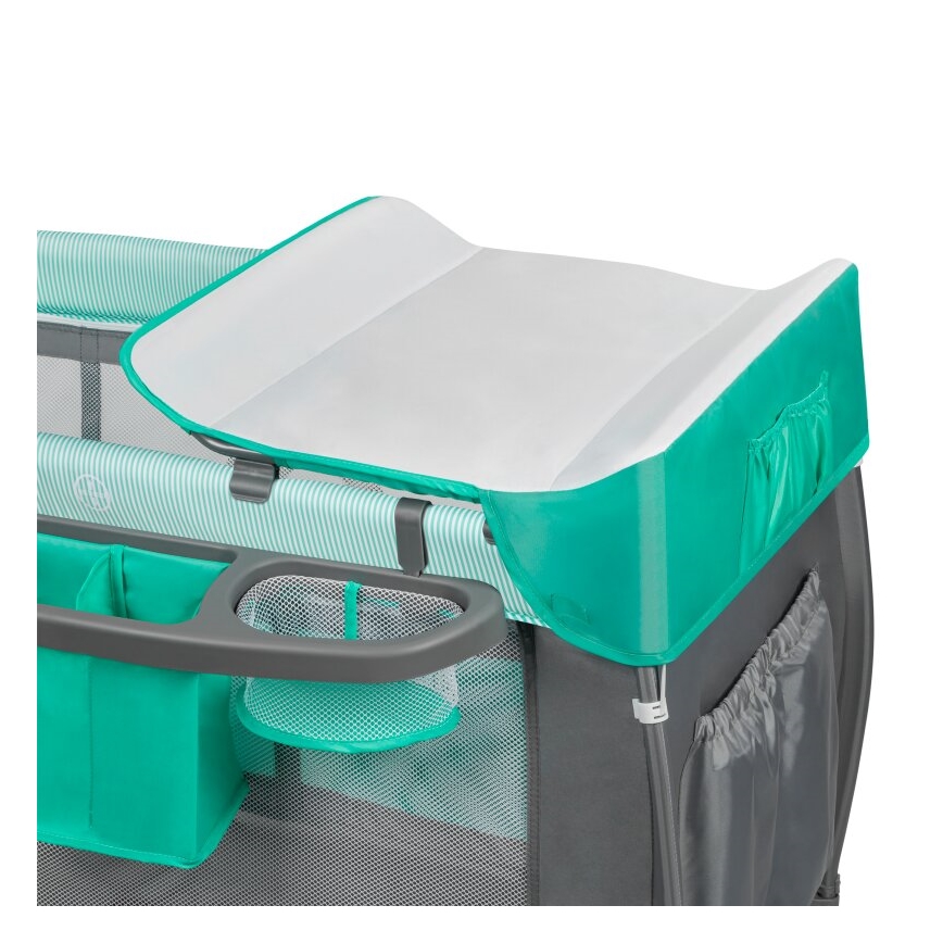 Lionelo - potovalna posteljica SVEN PLUS siva/tirkizna