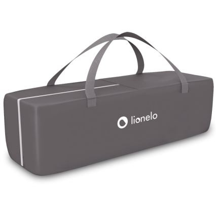 Lionelo - Potovalna posteljica SVEN PLUS siva/turkizna