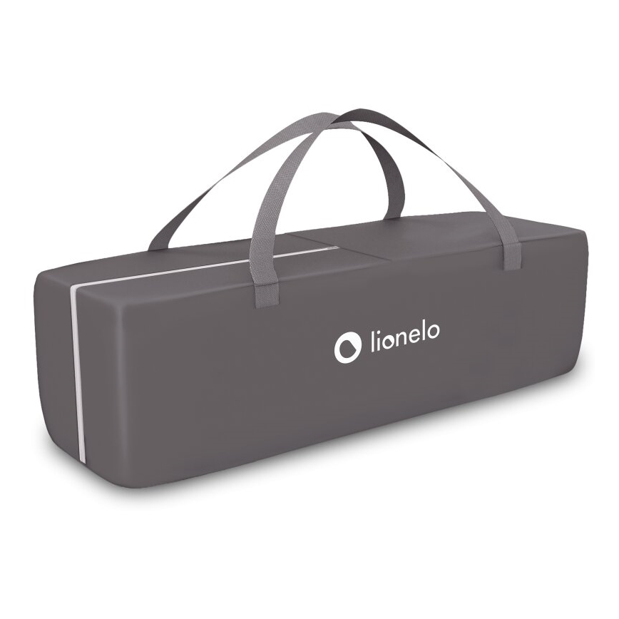 Lionelo - Potovalna posteljica SVEN PLUS siva/turkizna