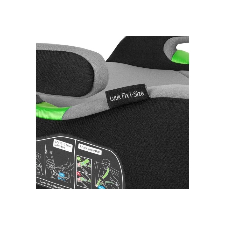 Lionelo - Povišek za avto LUUK FIX i-Size 125-150 cm črna/siva