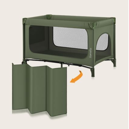 Lionelo - Prenosna otroška posteljica JASMIN EASY FOLD, olivno zelena