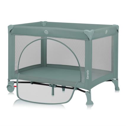 Lionelo - prenosna posteljica LAURA žajblasto zelena