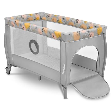 Lionelo - Prenosna posteljica STEFI PLUS, rožnata/rumena